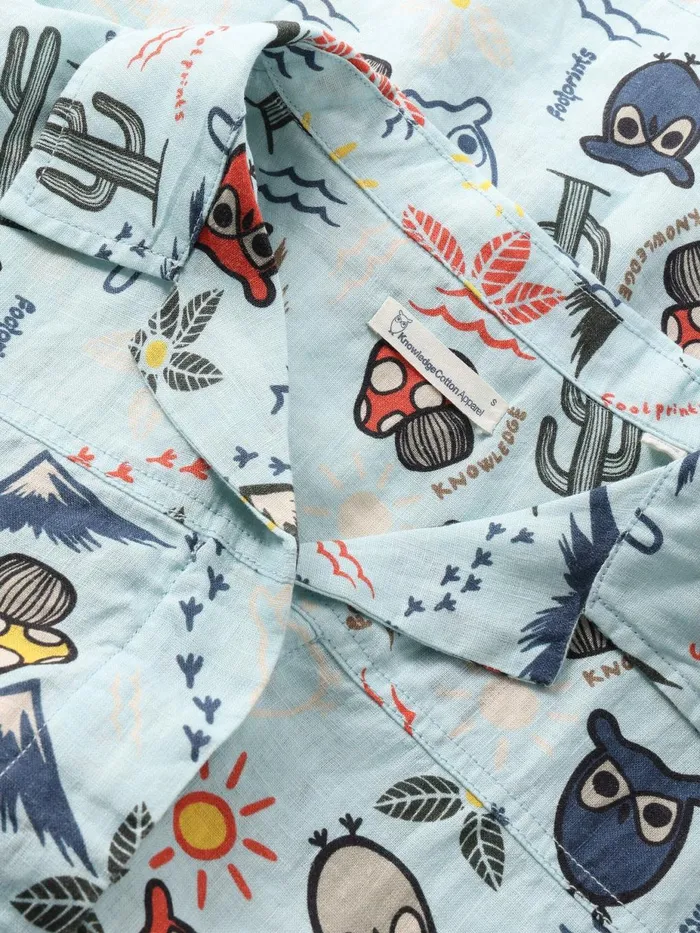 KnowledgeCotton Apparel Shirts Owl Cactus AOP Short Sleeved Shirt Gotsvegam 8211 Women