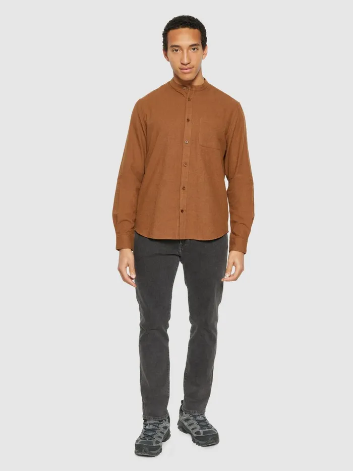 KnowledgeCotton Apparel Shirts Regular Fit Melang Flannel Stand Collar Shirt Dachshund 8211 Men KnowledgeCotton Apparel Shirts Regular Fit Melang Flannel Stand Collar Shirt Dachshund 8211 Men