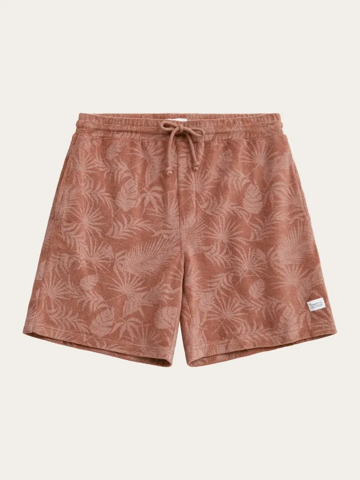 KnowledgeCotton Apparel Shorts Casual Printed Terry Short Brown 8211 Men