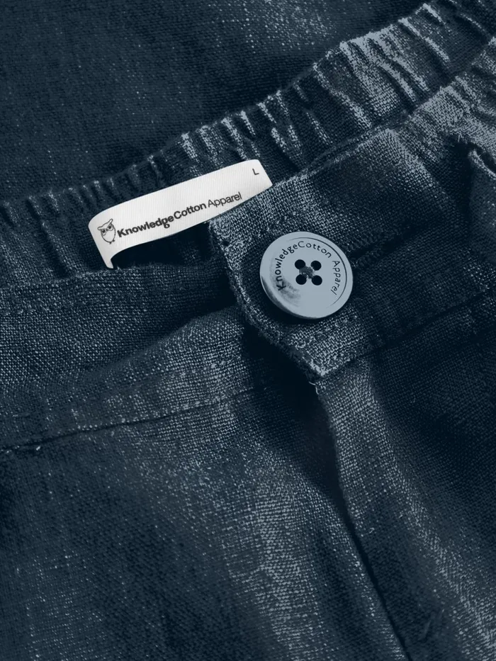 KnowledgeCotton Apparel Shorts Loose Linen Shorts Yarndyed 8211 Men