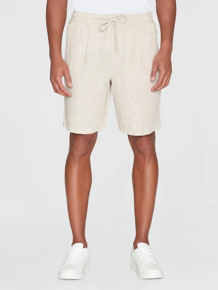 KnowledgeCotton Apparel Shorts Loose Linen Shorts Yarndyed 8211 Men