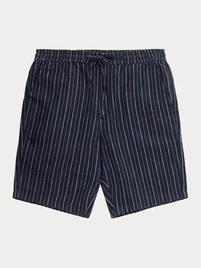 KnowledgeCotton Apparel Shorts Loose Striped Shorts Blue Stripe 8211 Men