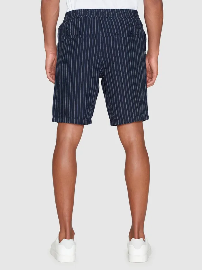 KnowledgeCotton Apparel Shorts Loose Striped Shorts Blue Stripe 8211 Men