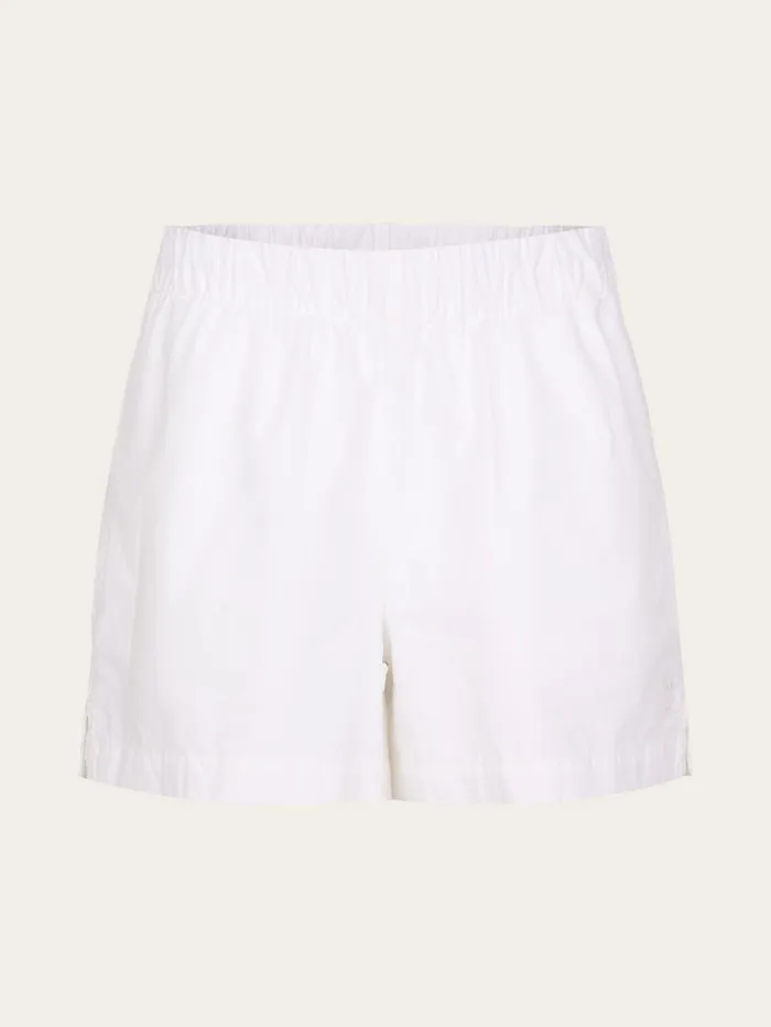 KnowledgeCotton Apparel Shorts Poplin Elastic Waist Shorts Bright White 8211 Women
