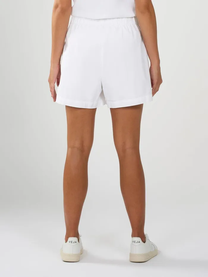 KnowledgeCotton Apparel Shorts Poplin Elastic Waist Shorts Bright White 8211 Women KnowledgeCotton Apparel Shorts Poplin Elastic Waist Shorts Bright White 8211 Women