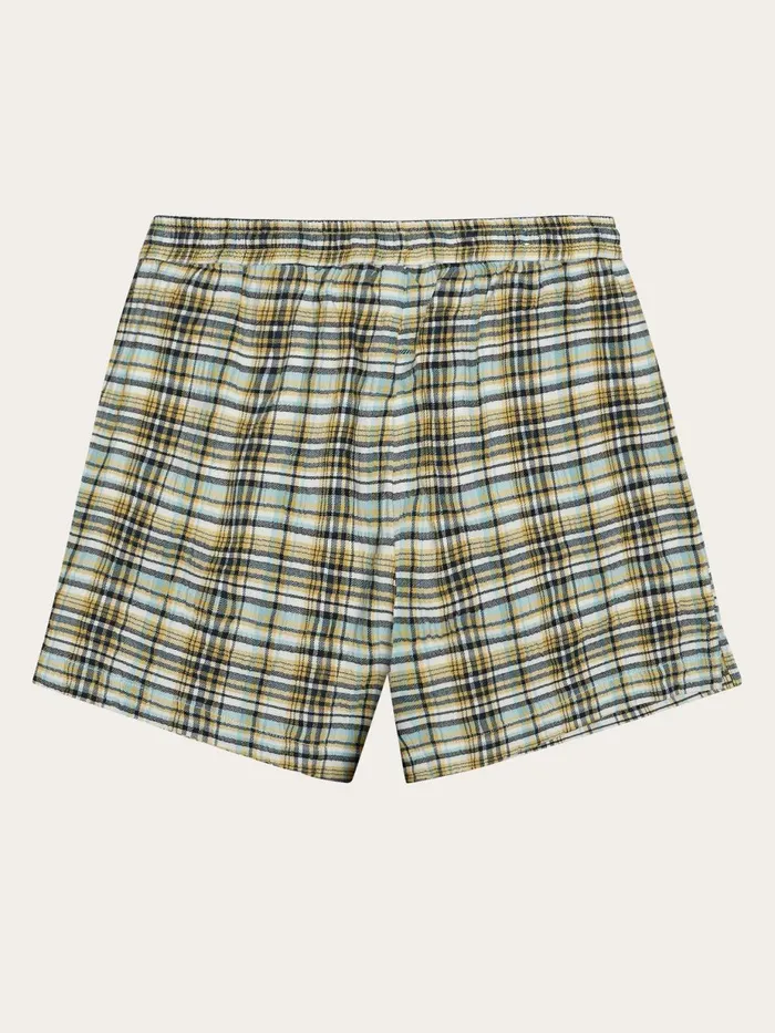 KnowledgeCotton Apparel Shorts POSEY Wide Midrise Check Seersucker Shorts Gotsvegan 8211 Women