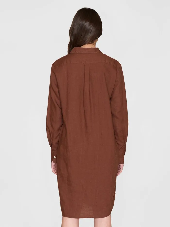 KnowledgeCotton Apparel Skirts And Dresses Classic Linen Dress Tiramisu 8211 Women