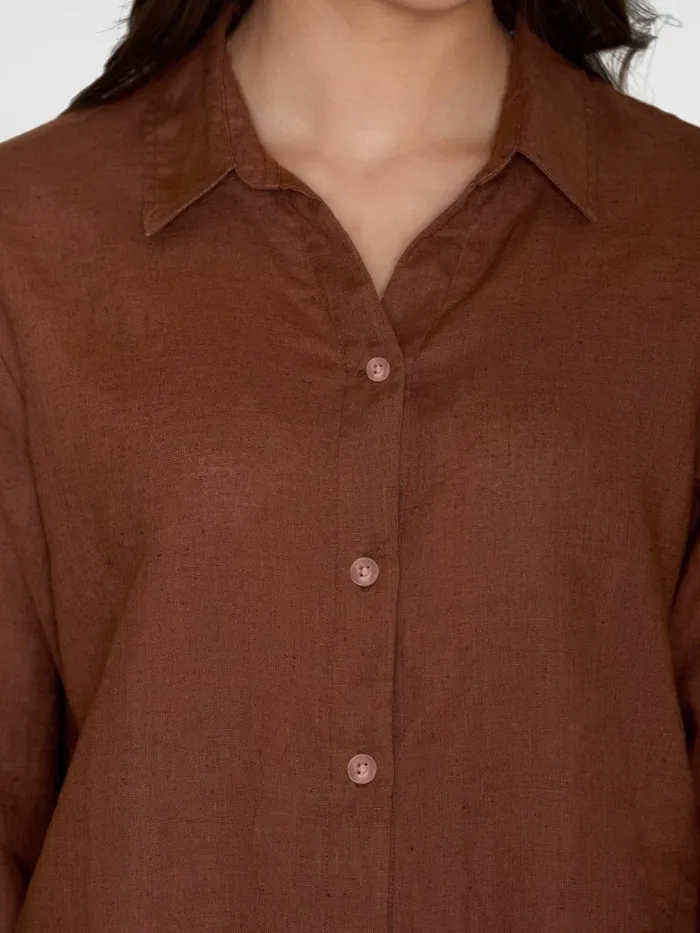 KnowledgeCotton Apparel Skirts And Dresses Classic Linen Dress Tiramisu 8211 Women