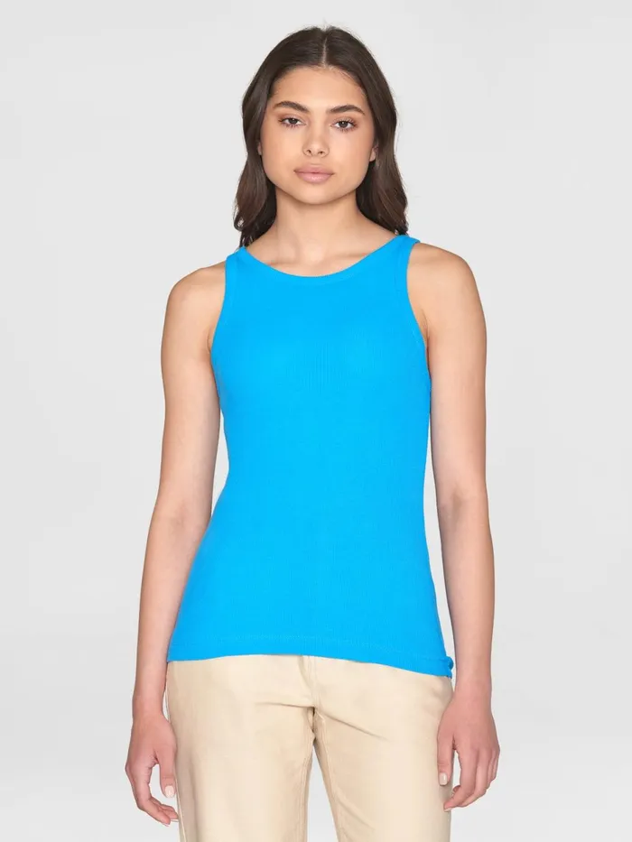 KnowledgeCotton Apparel TShirts And Tops Racer Rib Top Malibu Blue 8211 Women KnowledgeCotton Apparel TShirts And Tops Racer Rib Top Malibu Blue 8211 Women