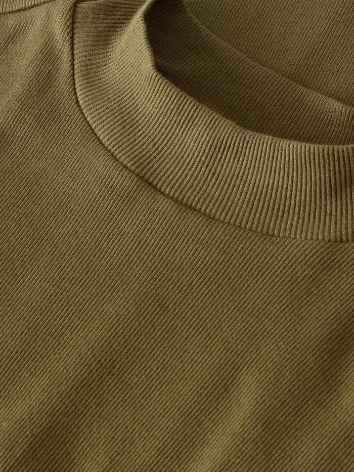 KnowledgeCotton Apparel TShirts And Tops Rib High Neck LS Dark Olive 8211 Women KnowledgeCotton Apparel TShirts And Tops Rib High Neck LS Dark Olive 8211 Women