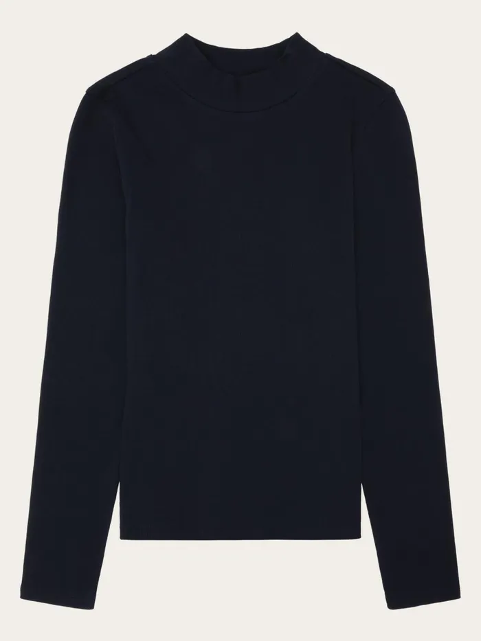 KnowledgeCotton Apparel TShirts And Tops Rib High Neck LS Night Sky 8211 Women KnowledgeCotton Apparel TShirts And Tops Rib High Neck LS Night Sky 8211 Women