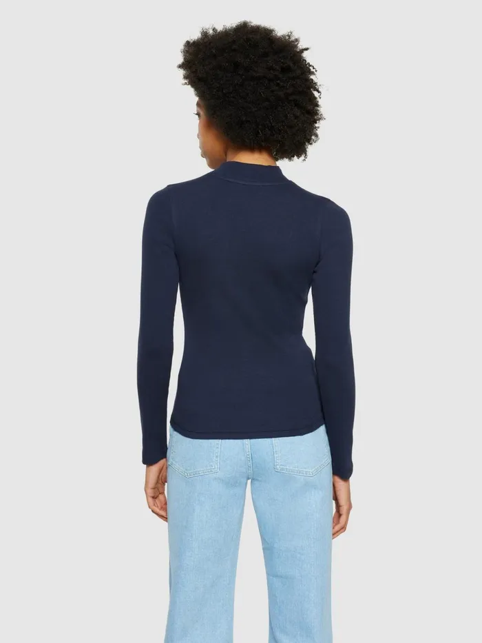 KnowledgeCotton Apparel TShirts And Tops Rib High Neck LS Night Sky 8211 Women KnowledgeCotton Apparel TShirts And Tops Rib High Neck LS Night Sky 8211 Women