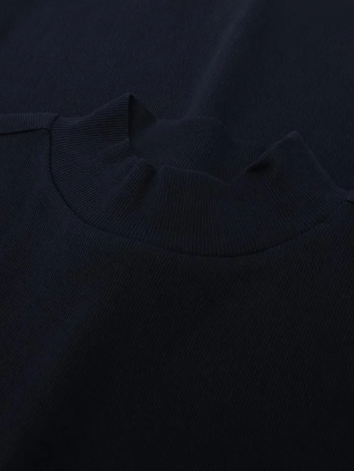 KnowledgeCotton Apparel TShirts And Tops Rib High Neck LS Night Sky 8211 Women KnowledgeCotton Apparel TShirts And Tops Rib High Neck LS Night Sky 8211 Women