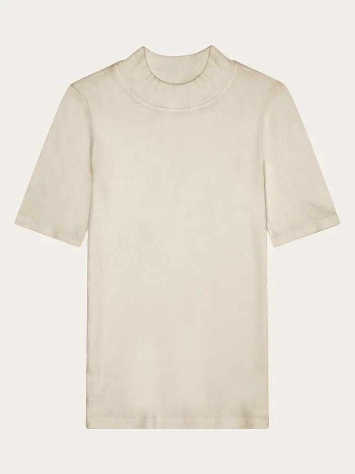 KnowledgeCotton Apparel TShirts And Tops Rib High Neck Short Sleeve Gray Chateau Melange 8211 Women KnowledgeCotton Apparel TShirts And Tops Rib High Neck Short Sleeve Gray Chateau Melange 8211 Women