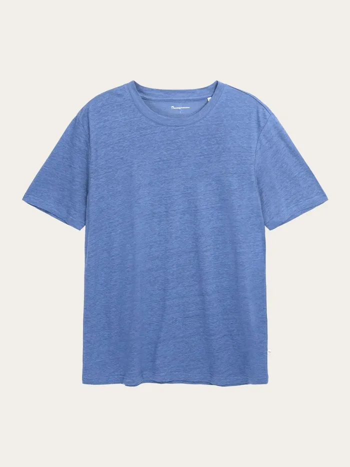 KnowledgeCotton Apparel TShirts Linen Tshirt Moonlight Blue 8211 Men