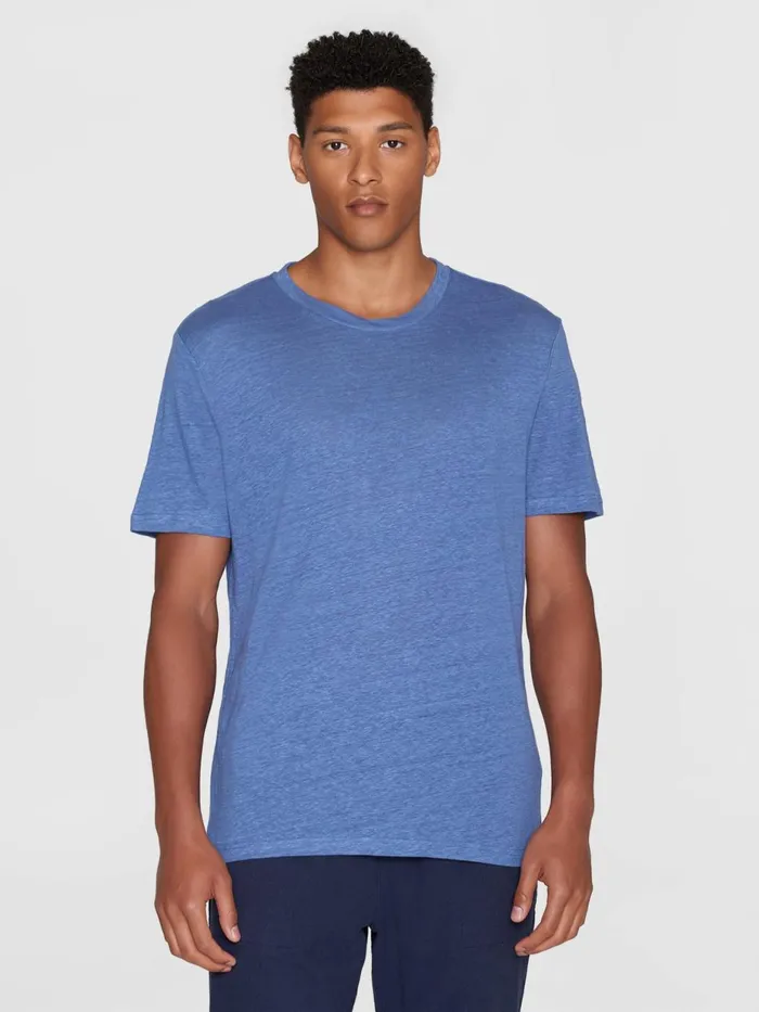 KnowledgeCotton Apparel TShirts Linen Tshirt Moonlight Blue 8211 Men KnowledgeCotton Apparel TShirts Linen Tshirt Moonlight Blue 8211 Men