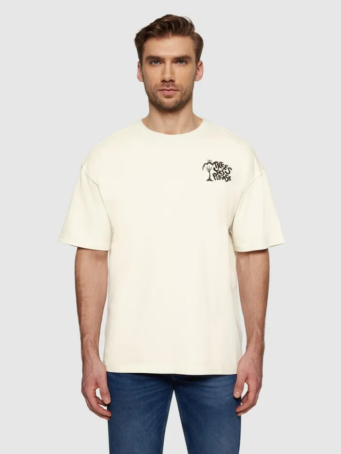KnowledgeCotton Apparel TShirts Loose Fit Print Tshirt Gotsvegan 8211 Men