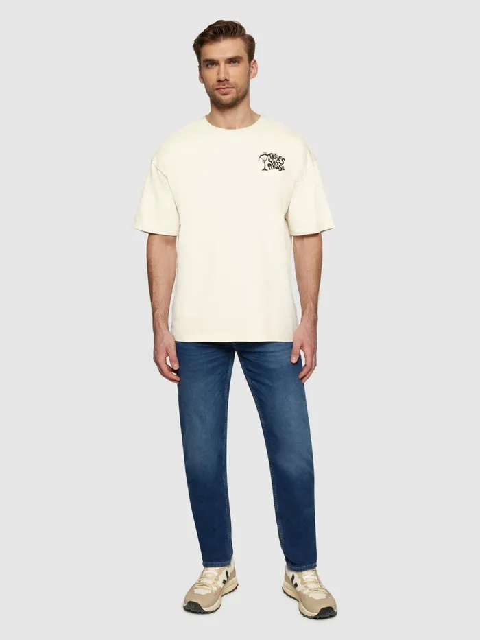 KnowledgeCotton Apparel TShirts Loose Fit Print Tshirt Gotsvegan 8211 Men
