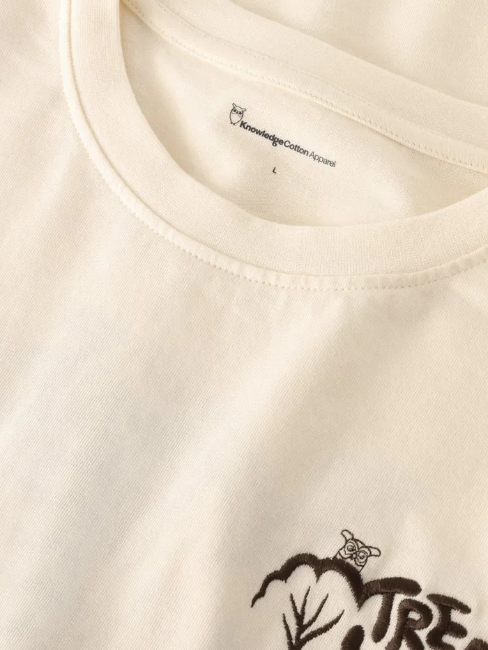 KnowledgeCotton Apparel TShirts Loose Fit Print Tshirt Gotsvegan 8211 Men