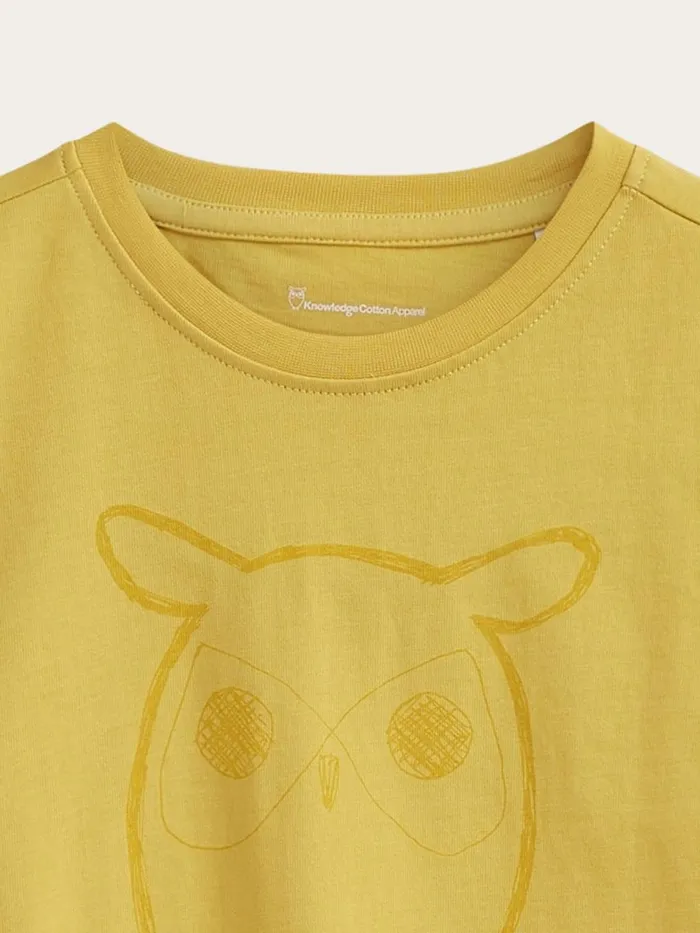 KnowledgeCotton Apparel TShirts Owl Tshirt Misted Yellow 8211 Kids KnowledgeCotton Apparel TShirts Owl Tshirt Misted Yellow 8211 Kids