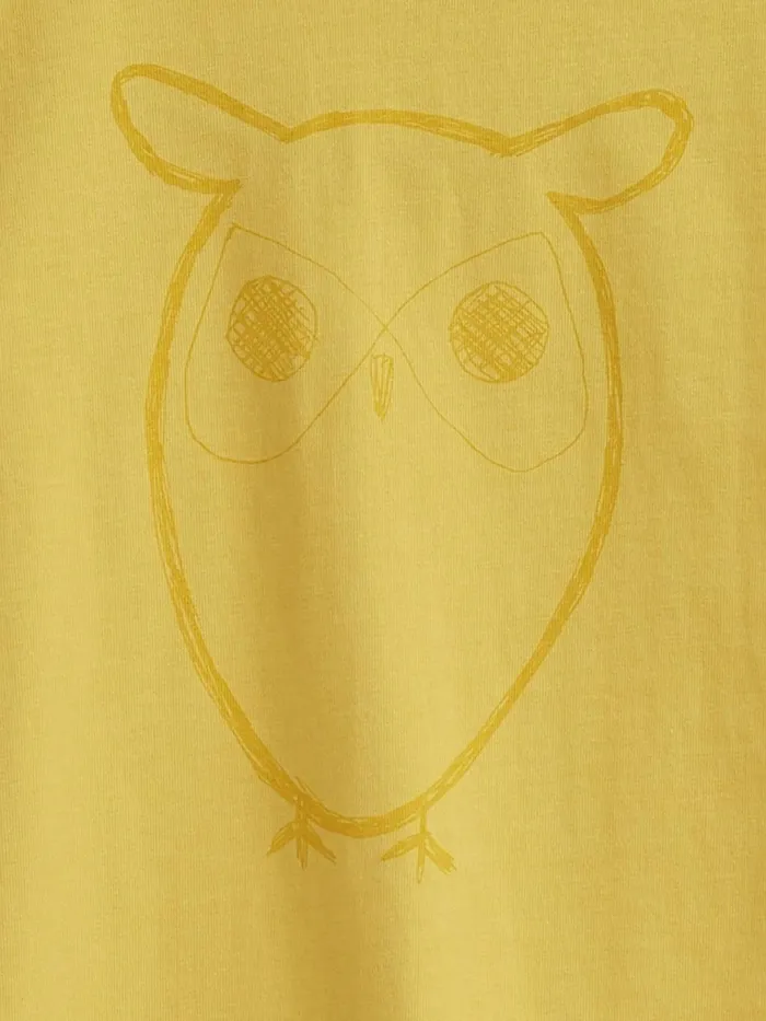 KnowledgeCotton Apparel TShirts Owl Tshirt Misted Yellow 8211 Kids KnowledgeCotton Apparel TShirts Owl Tshirt Misted Yellow 8211 Kids