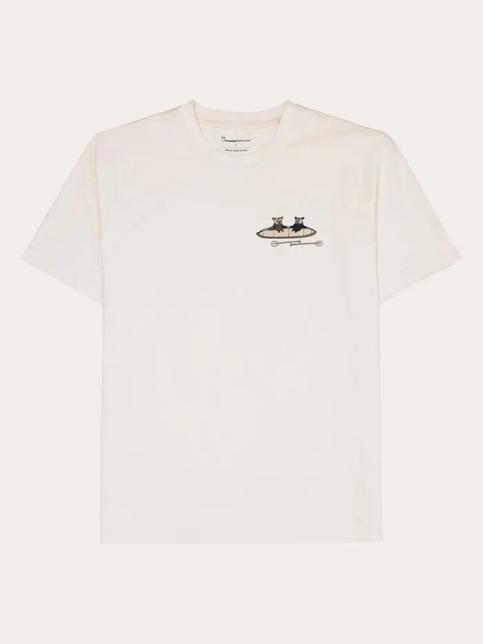 KnowledgeCotton Apparel TShirts Regular Dropshoulder Short Sleeve Heavy Single Jersey Printed Tshirt GOTSVegan Egret 8211 Men KnowledgeCotton Apparel TShirts Regular Dropshoulder Short Sleeve Heavy Single Jersey Printed Tshirt GOTSVegan Egret 8211 Men