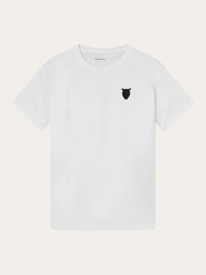 KnowledgeCotton Apparel TShirts Regular Fit Owl Chest Embroidery Tshirt Bright White 8211 Men KnowledgeCotton Apparel TShirts Regular Fit Owl Chest Embroidery Tshirt Bright White 8211 Men