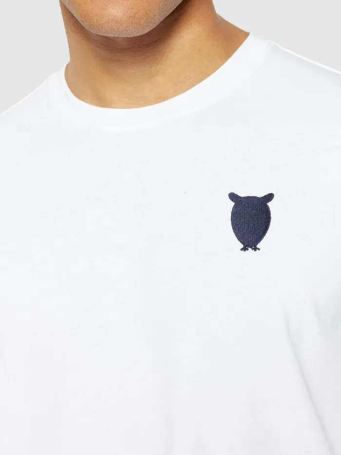 KnowledgeCotton Apparel TShirts Regular Fit Owl Chest Embroidery Tshirt Bright White 8211 Men KnowledgeCotton Apparel TShirts Regular Fit Owl Chest Embroidery Tshirt Bright White 8211 Men