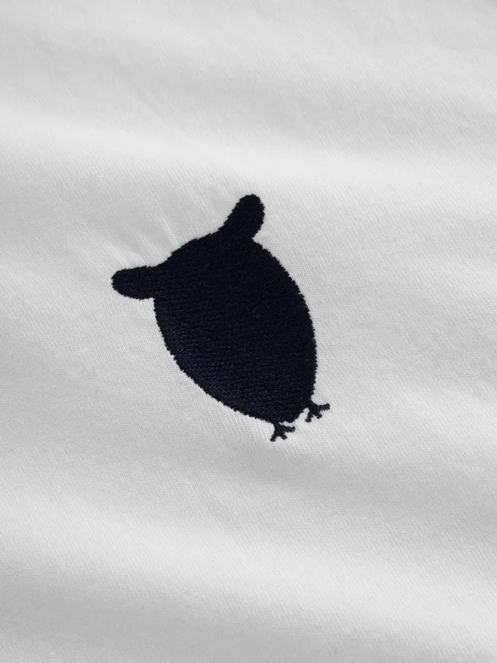 KnowledgeCotton Apparel TShirts Regular Fit Owl Chest Embroidery Tshirt Bright White 8211 Men KnowledgeCotton Apparel TShirts Regular Fit Owl Chest Embroidery Tshirt Bright White 8211 Men