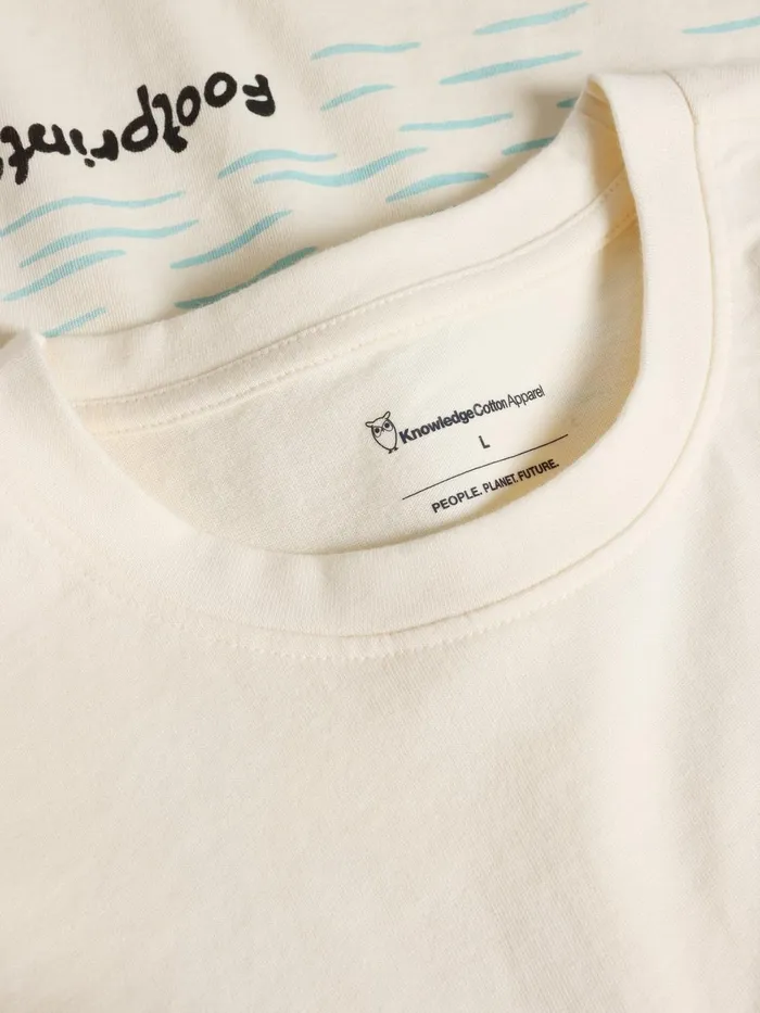 KnowledgeCotton Apparel TShirts Regular Short Sleeve Heavy Single Jersey Printed Tshirt GOTSVegan Egret 8211 Men KnowledgeCotton Apparel TShirts Regular Short Sleeve Heavy Single Jersey Printed Tshirt GOTSVegan Egret 8211 Men