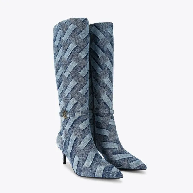 Kurt Geiger Boots Kensington Flexi Knee Boot Denim 8211 Women