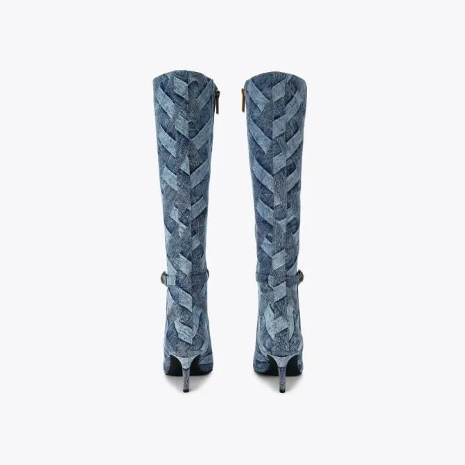 Kurt Geiger Boots Kensington Flexi Knee Boot Denim 8211 Women