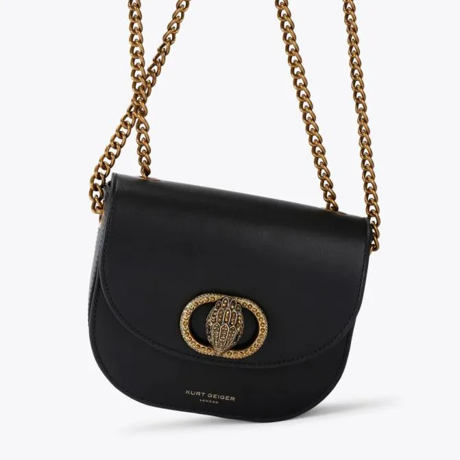 Kurt Geiger Crossbody Bags Chelsea Saddle Bag Black 8211 Women
