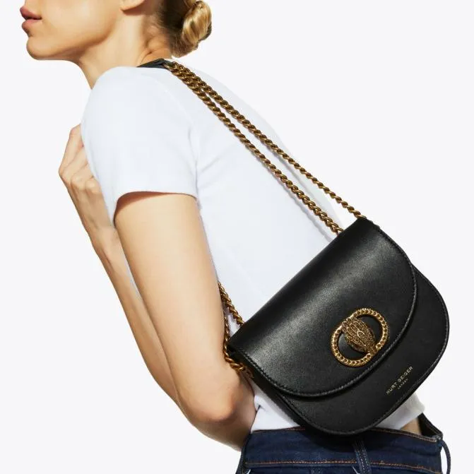 Kurt Geiger Crossbody Bags Chelsea Saddle Bag Black 8211 Women