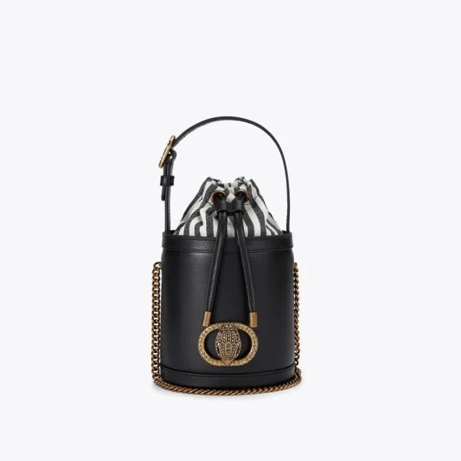 Kurt Geiger Crossbody Bags Small Chelsea Round Bucket Bag Black White 8211 Women Kurt Geiger Crossbody Bags Small Chelsea Round Bucket Bag Black White 8211 Women