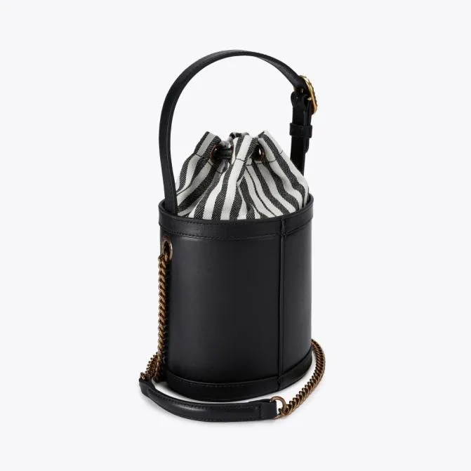 Kurt Geiger Crossbody Bags Small Chelsea Round Bucket Bag Black White 8211 Women