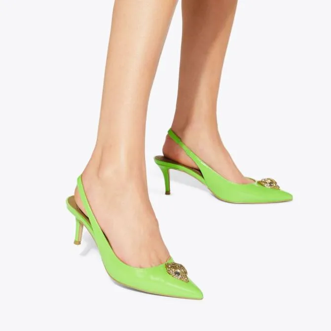 Kurt Geiger Heels Belgravia Sling Back Heel Lime 8211 Women