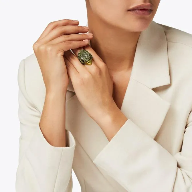 Kurt Geiger Jewelry Eagle Chunky Ring Gunmetal 8211 Women