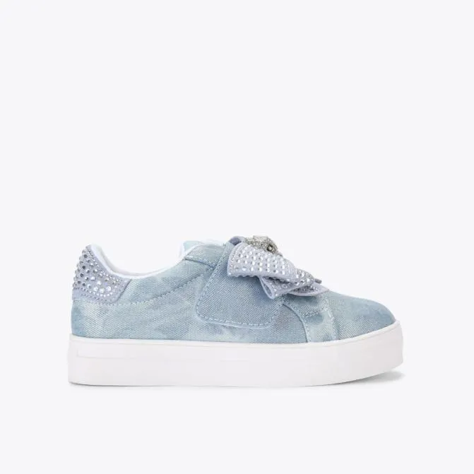 Kurt Geiger Kids Junior Laney Bow Sneaker Blue 8211 Women