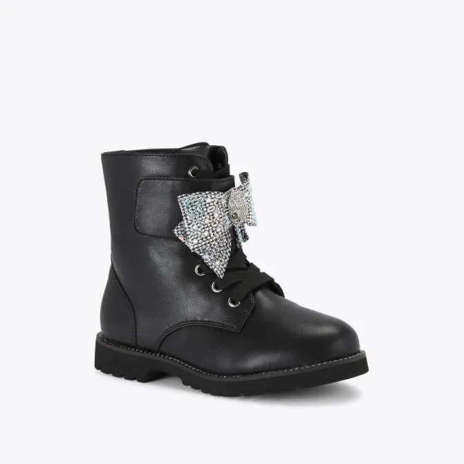 Kurt Geiger Kids Junor Mini Kensington Bow Boot Black 8211 Women