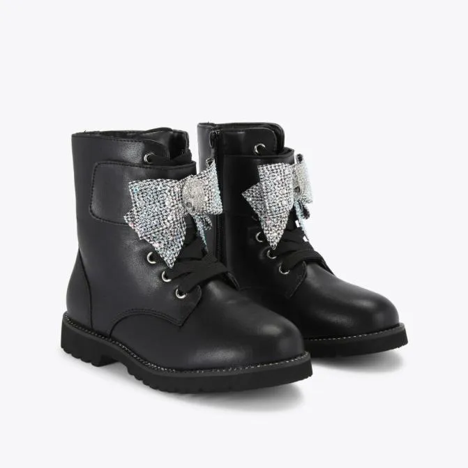 Kurt Geiger Kids Junor Mini Kensington Bow Boot Black 8211 Women