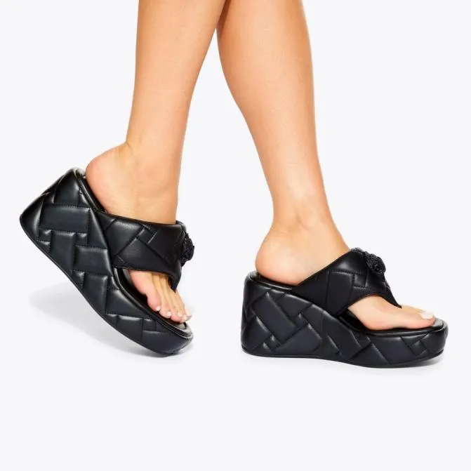 Kurt Geiger Sandals Kensington Puff Wedge Sandal Black 8211 Women