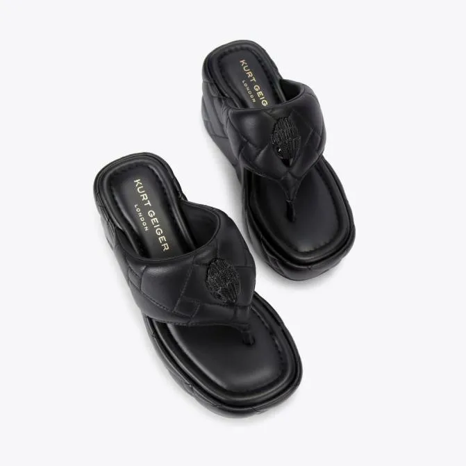 Kurt Geiger Sandals Kensington Puff Wedge Sandal Black 8211 Women