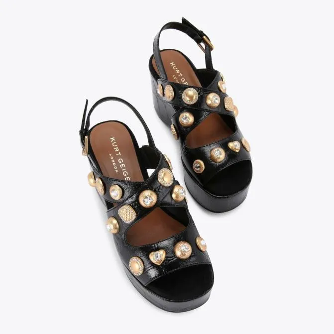 Kurt Geiger Sandals Kensington Wedge Heel Black Other 8211 Women
