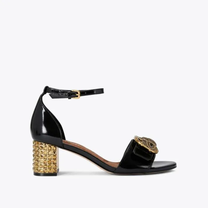 Kurt Geiger Sandals Mayfair Mid Block Heel Black 8211 Women