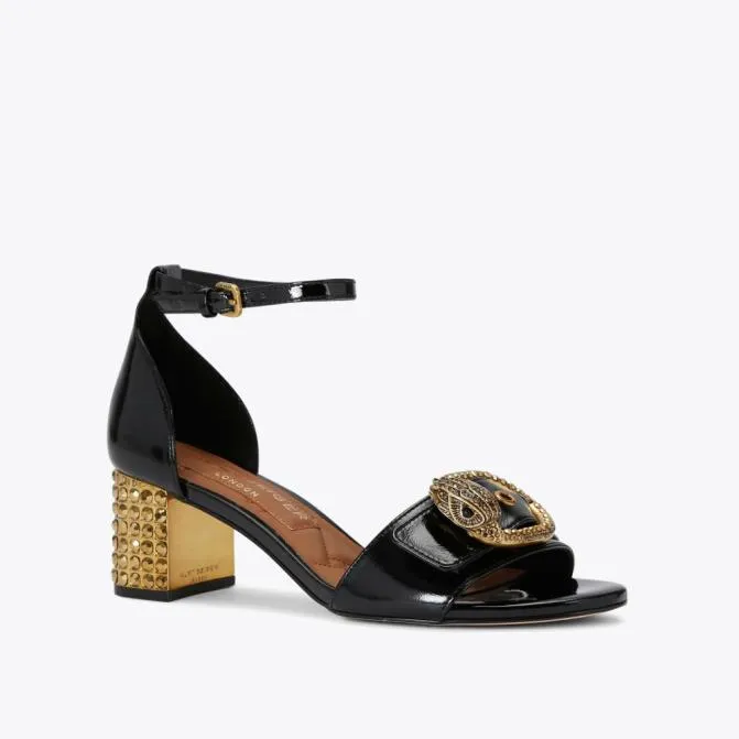 Kurt Geiger Sandals Mayfair Mid Block Heel Black 8211 Women