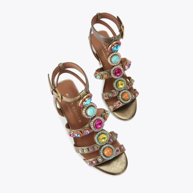Kurt Geiger Sandals Octavia High Gladiator Heel Bronze Combination 8211 Women