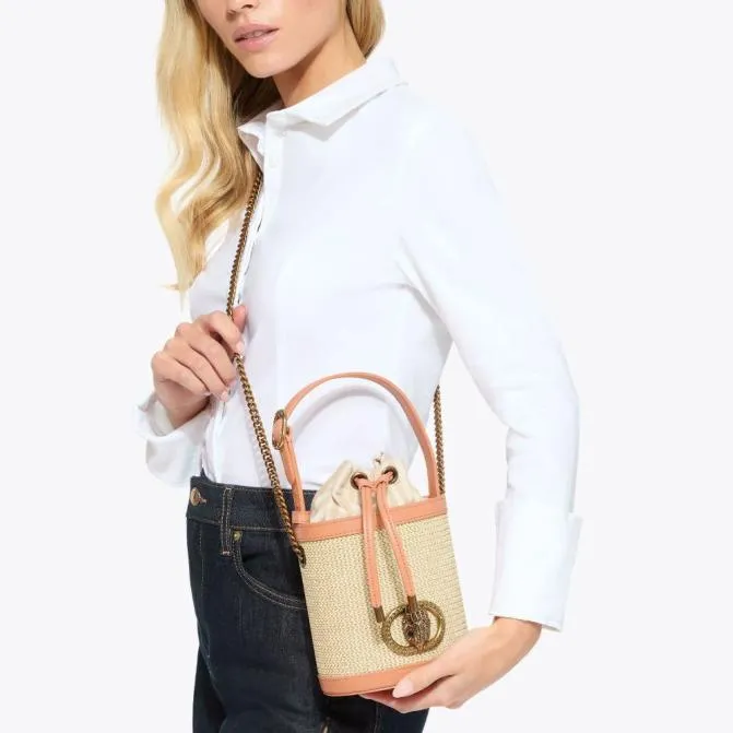 Kurt Geiger Shoulder Bags Small Chelsea Round Bucket Bag Beige Combination 8211 Women