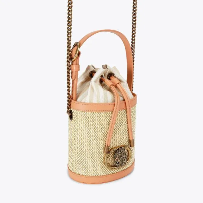 Kurt Geiger Shoulder Bags Small Chelsea Round Bucket Bag Beige Combination 8211 Women