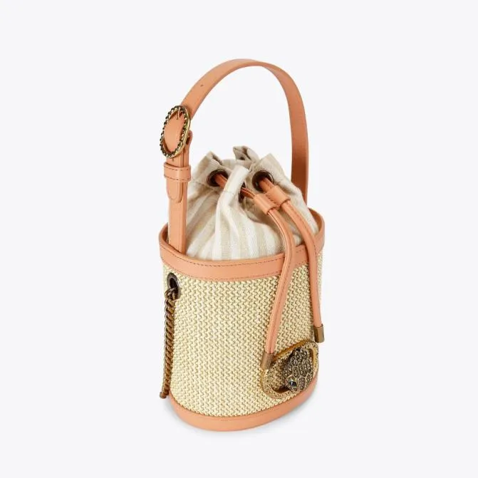 Kurt Geiger Shoulder Bags Small Chelsea Round Bucket Bag Beige Combination 8211 Women